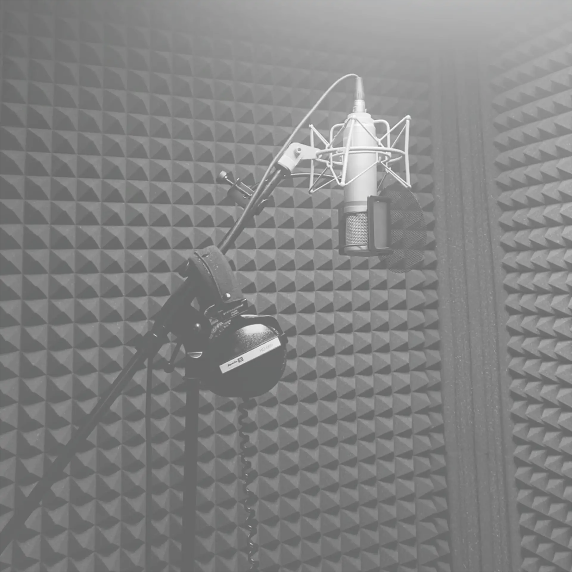Microphone in a recording studio
