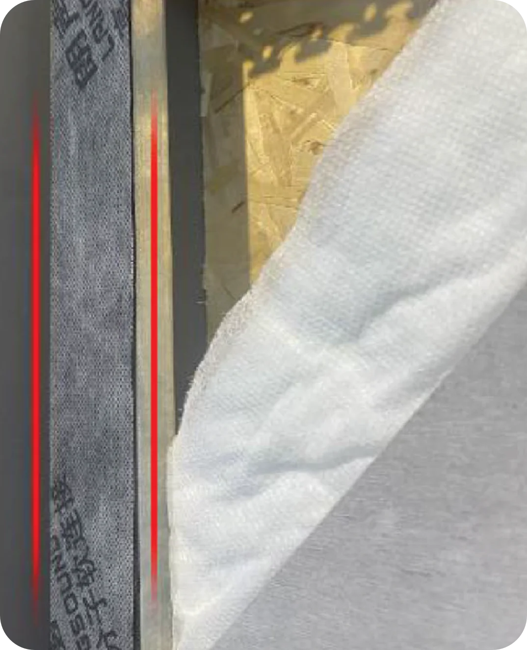 SG-DM452 damping tape installed on wall frame